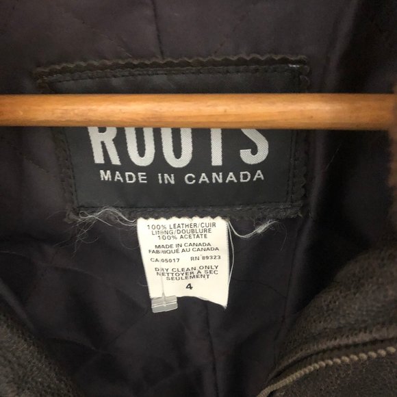 Roots Leather Bomber Jacket - Picture 2 of 8
